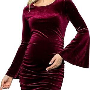 NWOT - My Bump Maternity Dress Velvet Soft Stretch Baby Shower Photography Dress